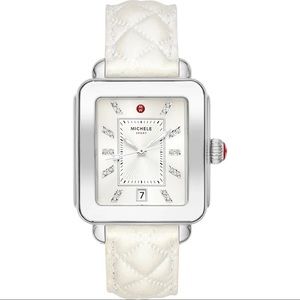 MICHELE Deco Sport Watch and Leather Strap - 34mm